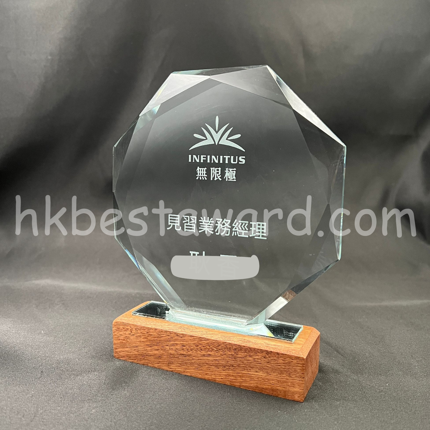 訂製水晶 – 八角水晶木底座